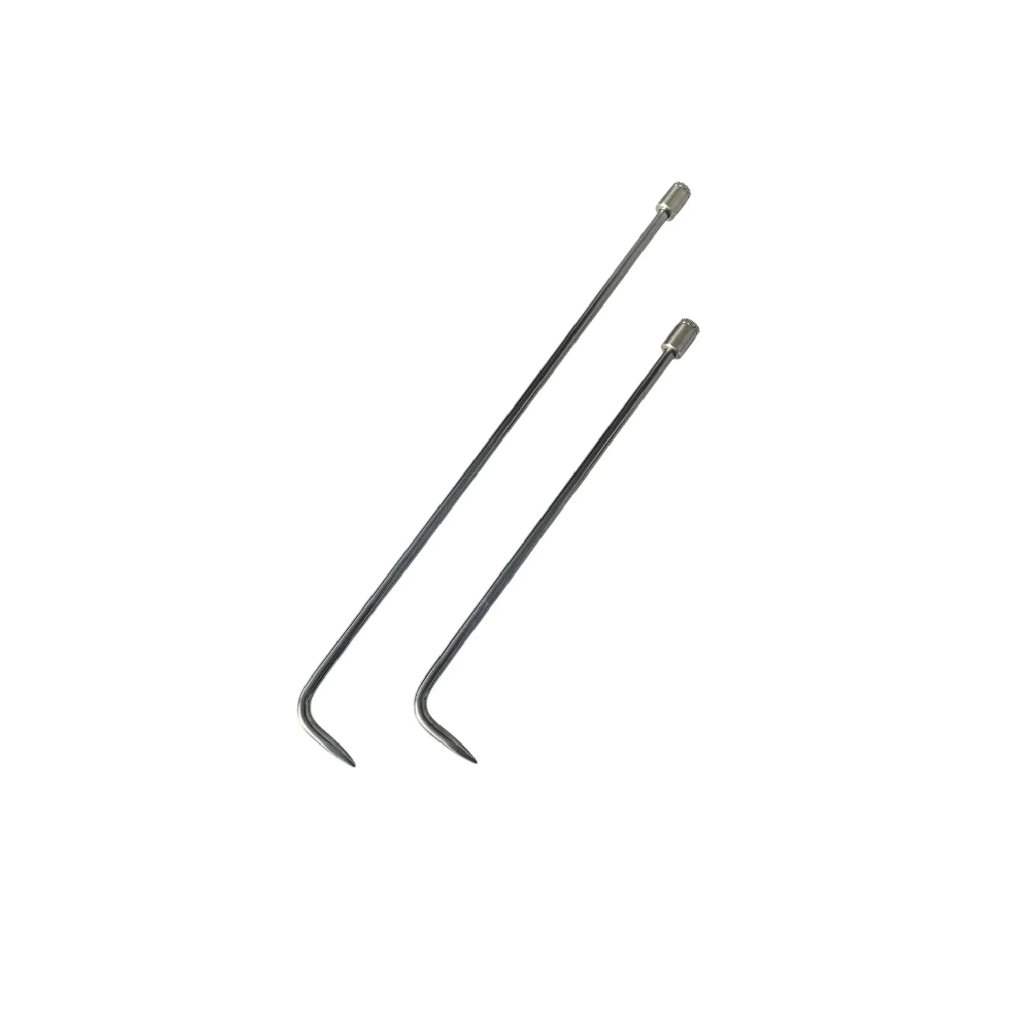 Ilgaz Edition 2-Piece 360° Rotatable Single Bend Reverse Sharp-Tip White Steel PDR Tools – Paintless Dent Repair Rods InoxPDR