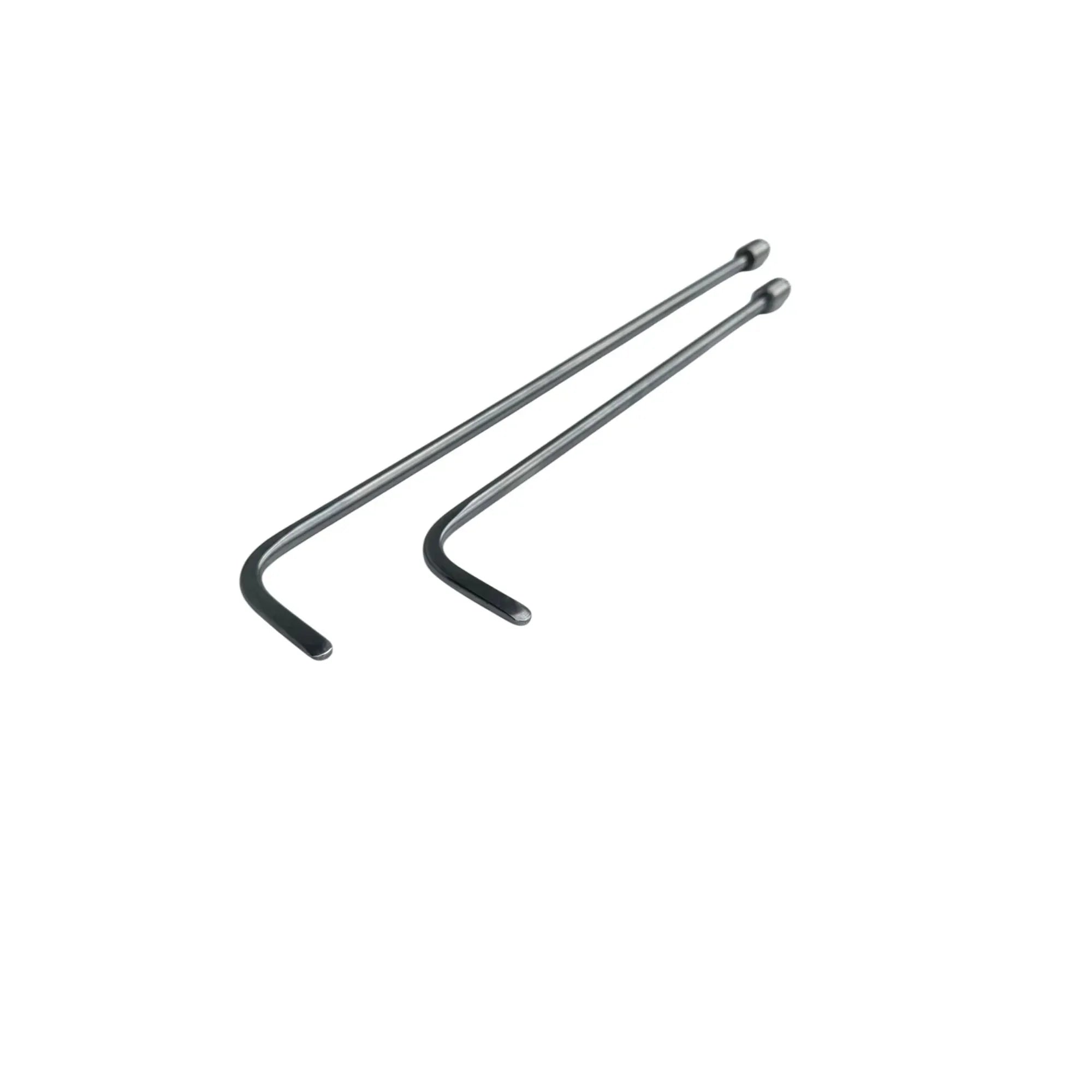 Erbora Edition 2-Piece 360° Rotatable Single Bend Round Tip White Steel PDR Tools – Paintless Dent Repair Rods InoxPDR