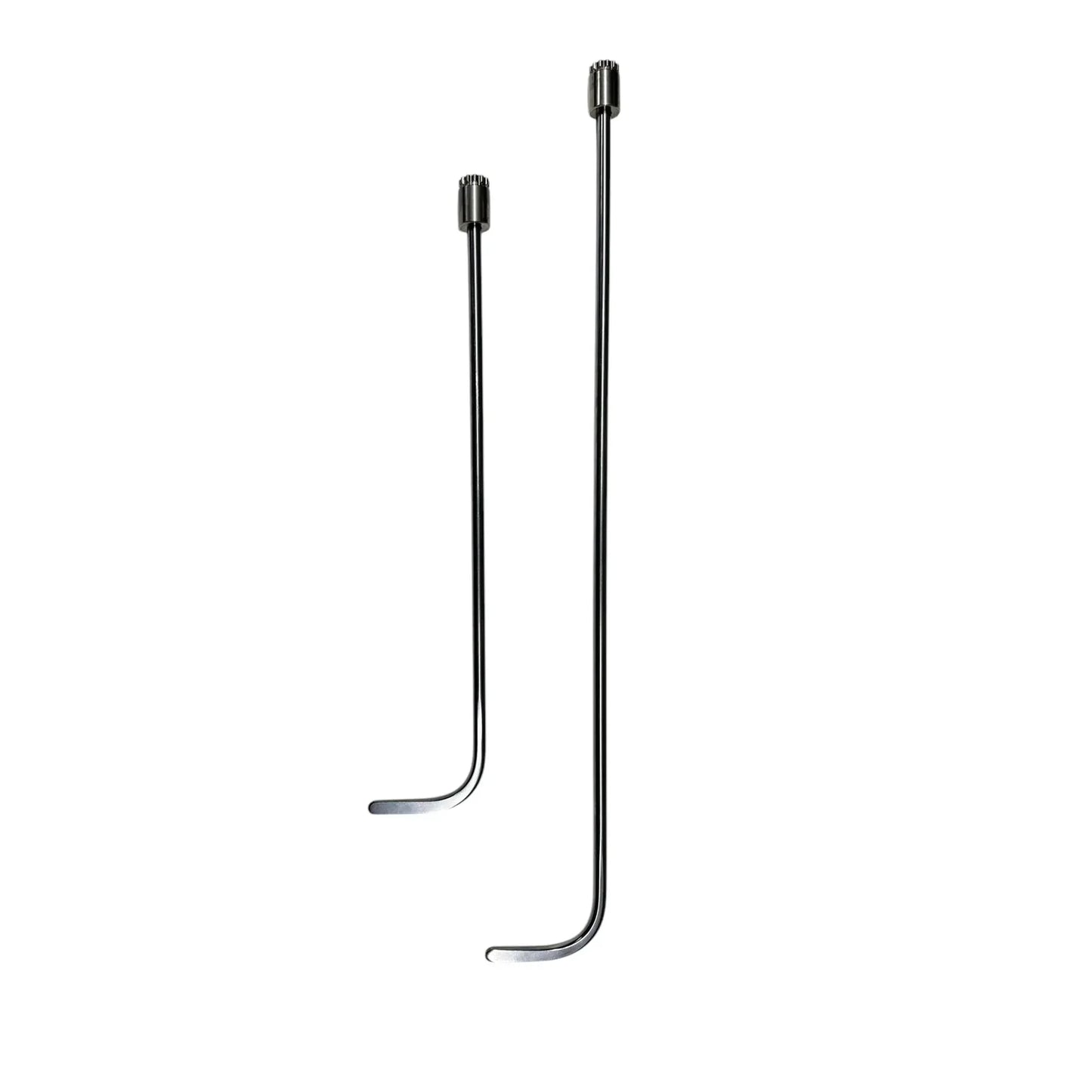 Zorvella Edition 2-Piece 360° Rotatable Single Bend Thick Round Tip White Steel PDR Tools – Paintless Dent Repair Rods InoxPDR