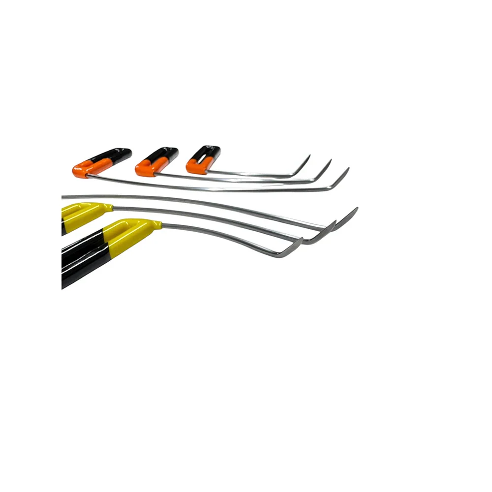 InoxPDR T-Handle Dent Repair Rod Set Shanghai Edition Grip with Curved Steel Tips - 6-Piece (15cm, 25cm, 35cm Right Left) InoxPDR