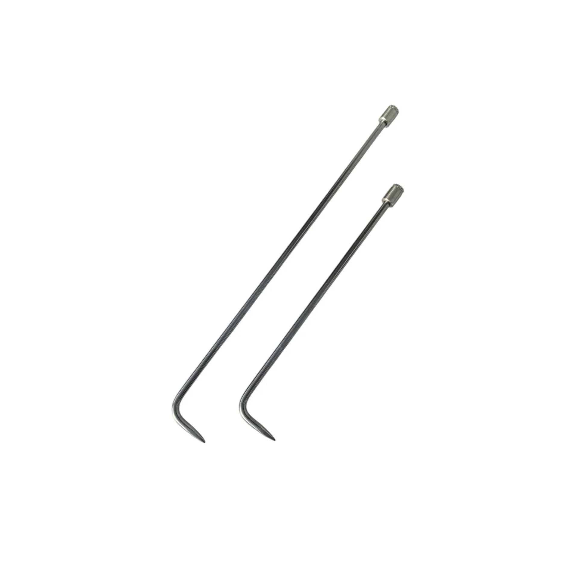 Ilgaz Edition 2-Piece 360° Rotatable Single Bend Reverse Sharp-Tip White Steel PDR Tools – Paintless Dent Repair Rods InoxPDR