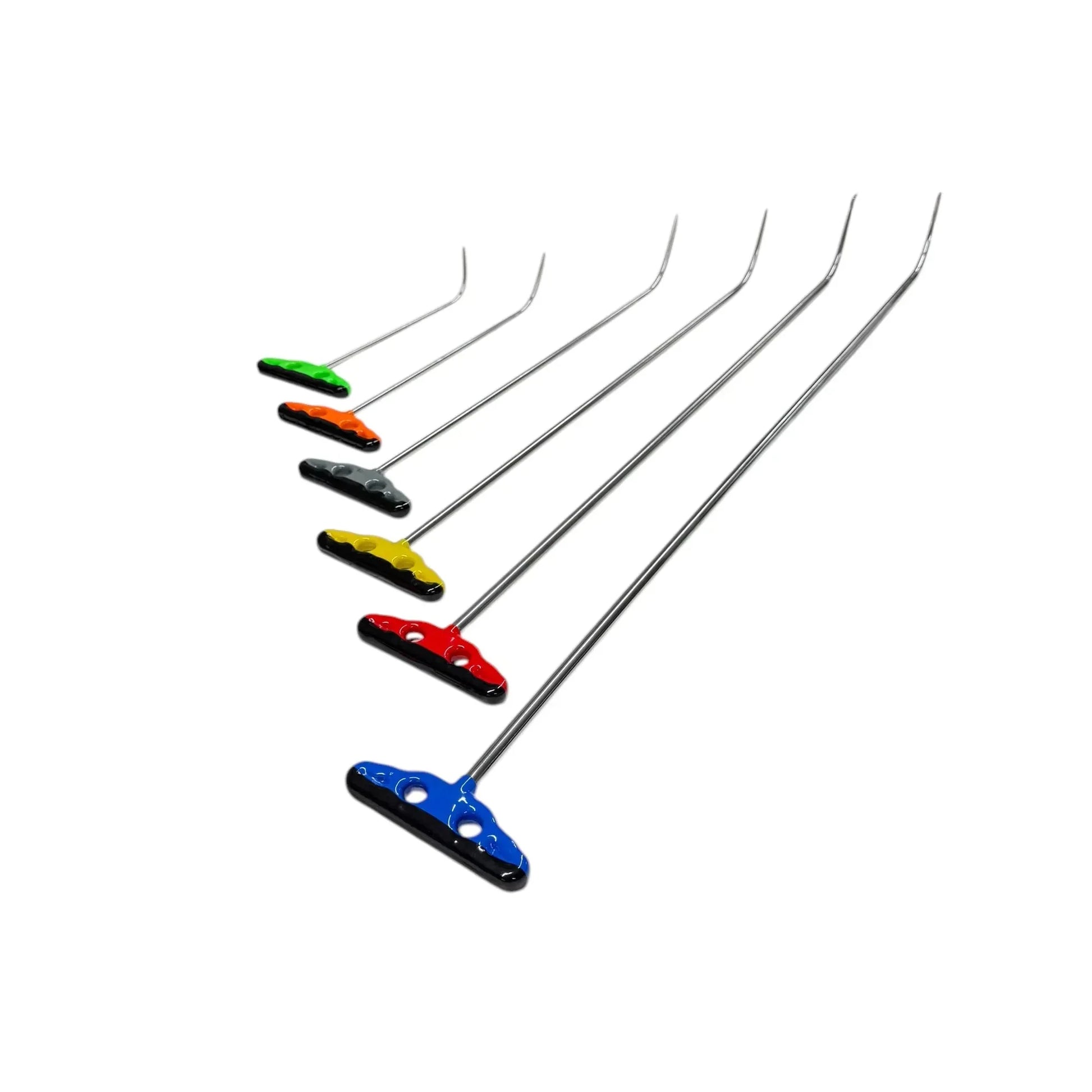 Elvora Edition 6-Piece Sharp Tip Single Bend White Steel PDR Tools – Paintless Dent Repair Rods InoxPDR