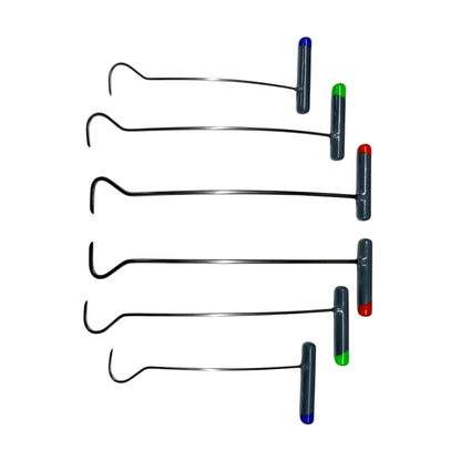 Lurencia Edition 6-Piece Sharp Tip C-Bend Left & Right Steel PDR Tools – Paintless Dent Repair Rods InoxPDR