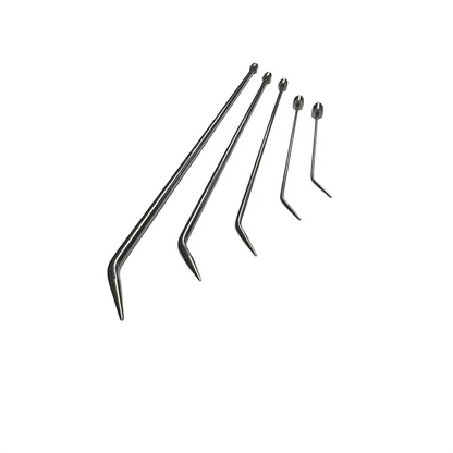 Baltı Edition 5-Piece Sharp Tip Single Bend White Steel Paintless Dent Repair Tools – 360° Rotatable Handle (25cm, 35cm, 45cm, 70cm, 90cm) InoxPDR