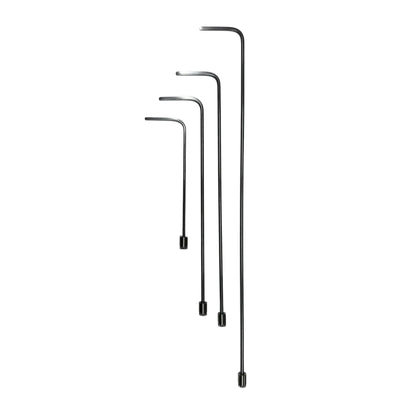 Torvina Edition 4-Piece 360° Rotatable Single Bend Round Tip White Steel PDR Tools – Paintless Dent Repair Rods InoxPDR